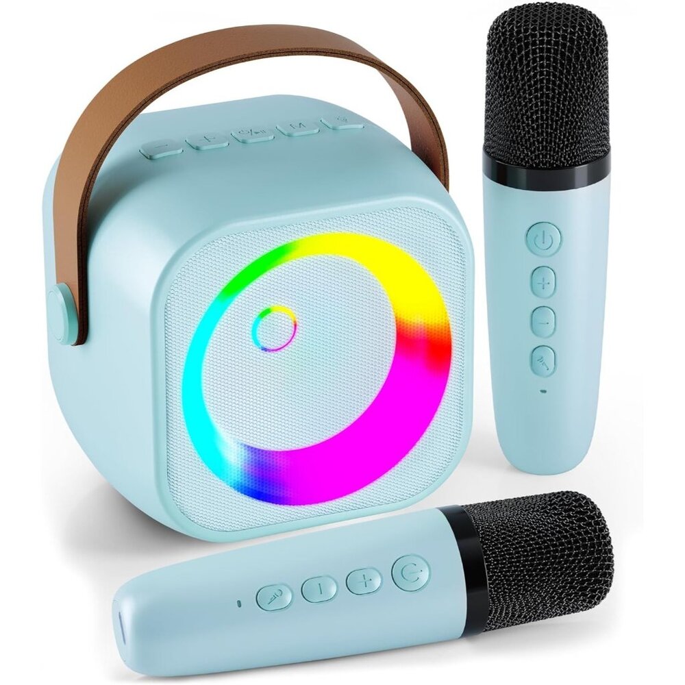 Karaoke Machine Portable Bluetooth Speaker Kids Wireless Microphones Magic Voice